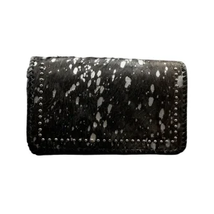 Bolsa Vaquera Pelo Negro Plata