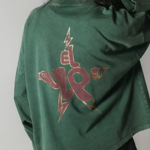 SUDADERA TEEN LOGO ESTRELLA VERDE MILITAR