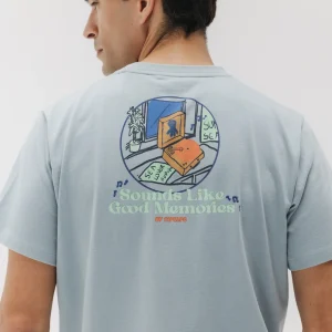 CAMISETA ESTAMPADO SOUND LIKE GOOD MEMORIES AZUL GRISÁCEO