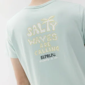 CAMISETA ESTAMPADO SALTY WAVES AZUL TURQUESA