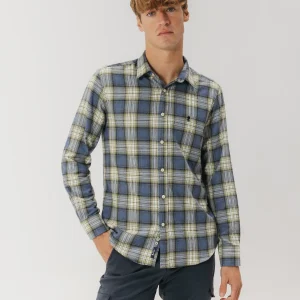 CAMISA CASUAL FRANELA CUADRO ESCOCÉS MULTICOLOR