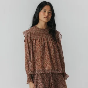 BLUSA TEEN ESTAMPADO FLORAL NIDO CAMEL