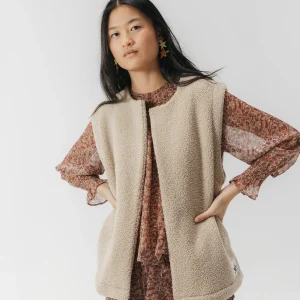 CHALECO TEEN BORREGUILLO BLANCO ROTO