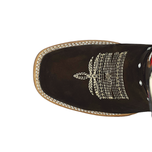 Bota Vaquera Flores Café