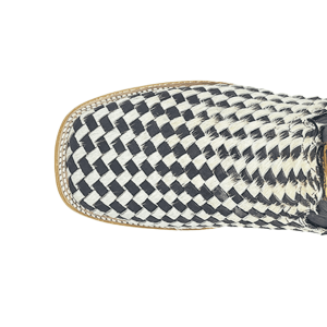 Bota Vaquera Petatillo Pelo Cuero Blanco