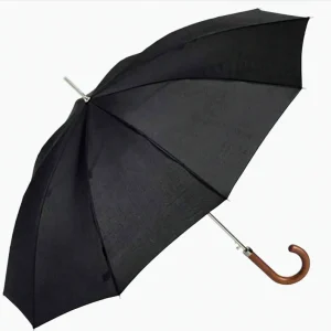 Paraguas Ezpeleta 10306 Largo Acero Negro - Apertura Automática Puño Curvo Madera